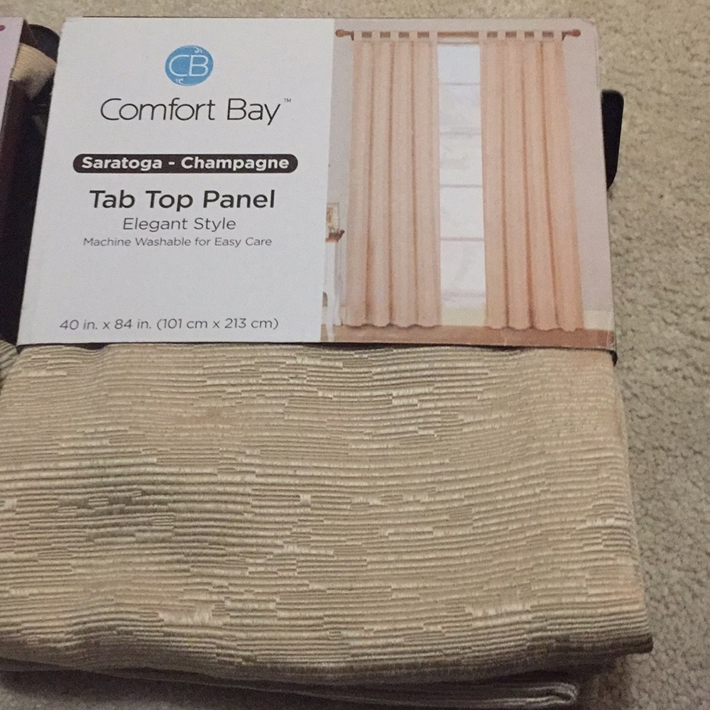 New shimmery cream curtains